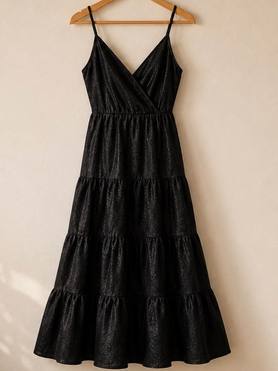Joyfolie Dresses & Skirts - Joyfolie BEGONIA MAXI‎ DRESS IN METALLIC BLACK